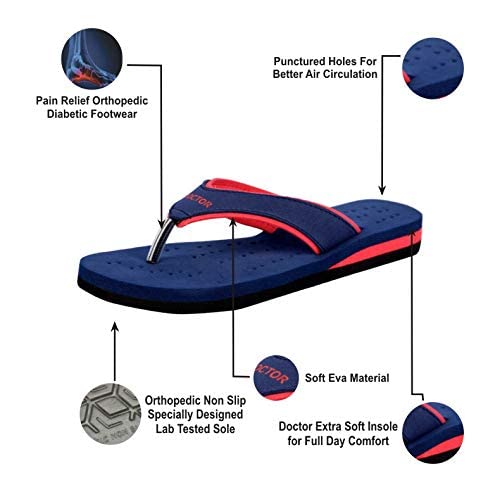 DOCTOR EXTRA SOFT Ortho Care Diabetic Orthopedic Pregnancy Flat Super Comfort Dr Flipflops and House Slippers For Women's & Girl's D-18