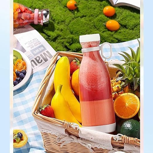 Shrevi Rechargeable Portable Electric Mini USB Juicer Bottle Blender Grinder with Stainless Steel Blades Wireless portable Juicer Blender for Making Juice Smoothie of fruit for Home Multicolour