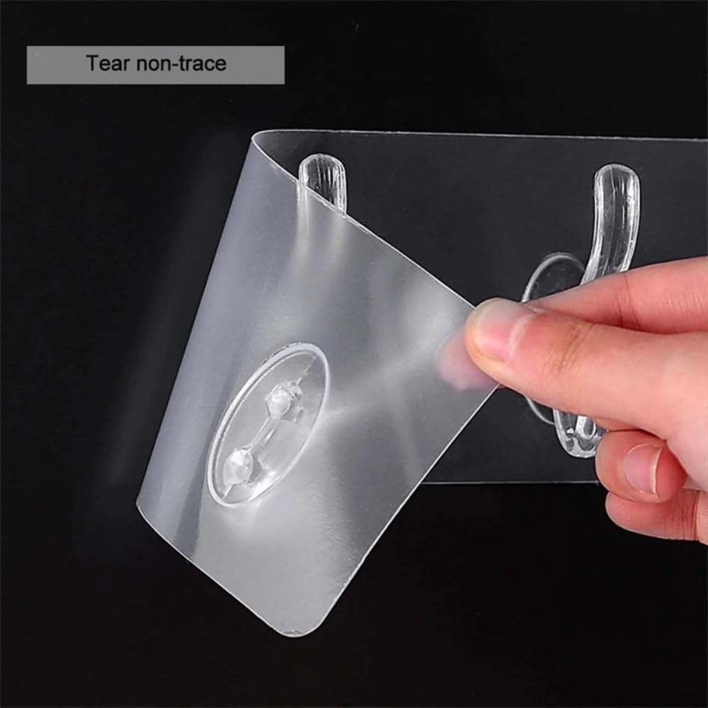 Zulaxy Photo Frame Hooks for Wall Without Drilling, 10 Pack Self Adhesive Hooks for Wall Heavy Duty Strong Nail Free for Hanging Photo Frame (Hanging Hook, Transparent) Stainless Steel