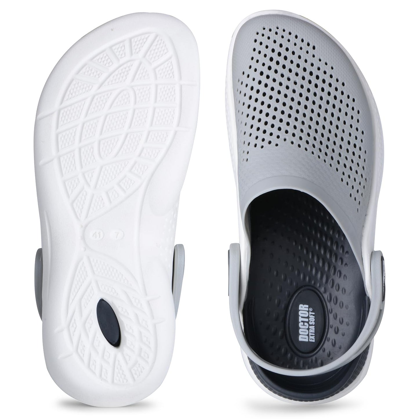 DOCTOR EXTRA SOFT Men's Classic Casual Sports Clogs/Sandals with Adjustable Back Strap for Adult | Comfortable & LightWeight| Stylish & Anti-Skid| Waterproof & Everyday Use Mules for Gents & Boys D-513