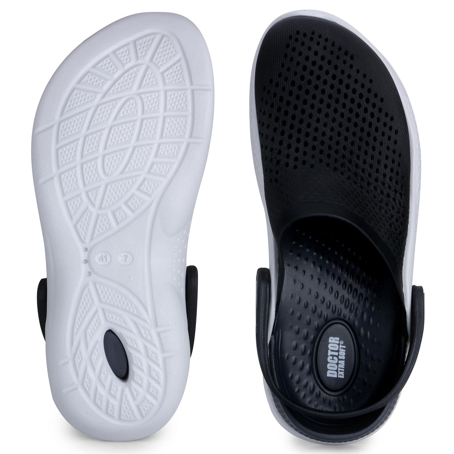 DOCTOR EXTRA SOFT Men's Classic Casual Sports Clogs/Sandals with Adjustable Back Strap for Adult | Comfortable & LightWeight| Stylish & Anti-Skid| Waterproof & Everyday Use Mules for Gents & Boys D-513