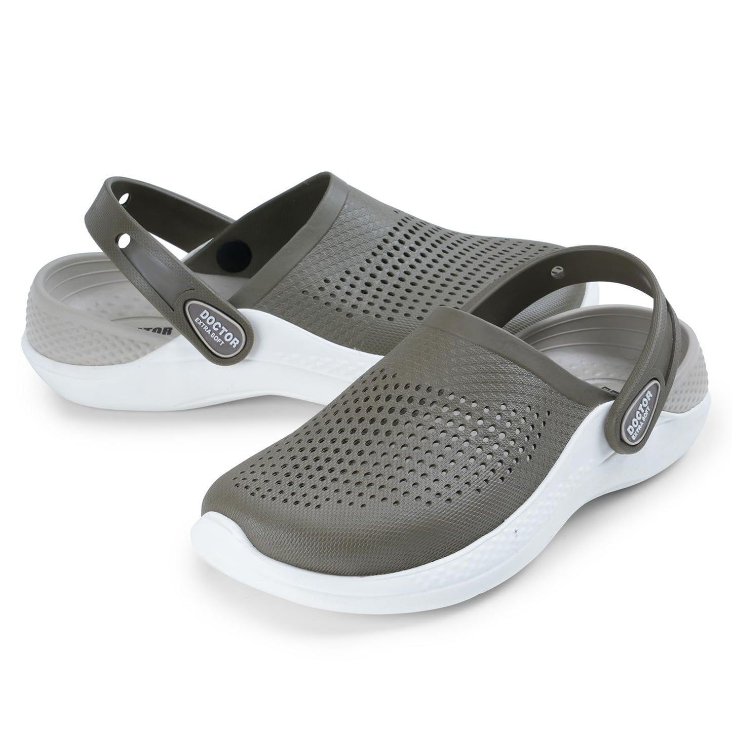 DOCTOR EXTRA SOFT Men's Classic Casual Sports Clogs/Sandals with Adjustable Back Strap for Adult | Comfortable & LightWeight| Stylish & Anti-Skid| Waterproof & Everyday Use Mules for Gents & Boys D-513