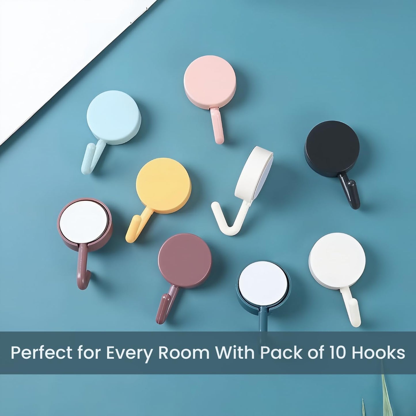 Zulaxy Photo Frame Hooks for Wall Without Drilling, 10 Pack Self Adhesive Hooks for Wall Heavy Duty Strong Nail Free for Hanging Photo Frame (Hanging Hook, Transparent) Stainless Steel