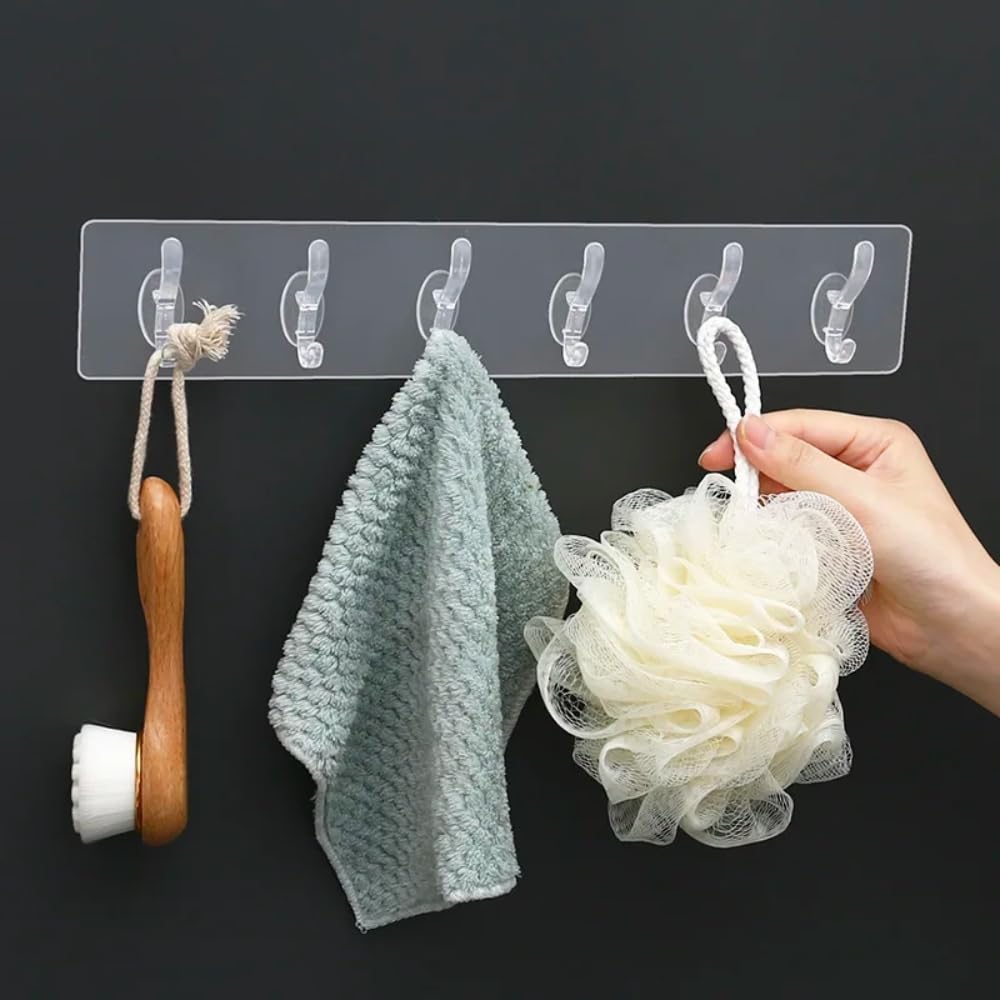 Zulaxy Photo Frame Hooks for Wall Without Drilling, 10 Pack Self Adhesive Hooks for Wall Heavy Duty Strong Nail Free for Hanging Photo Frame (Hanging Hook, Transparent) Stainless Steel