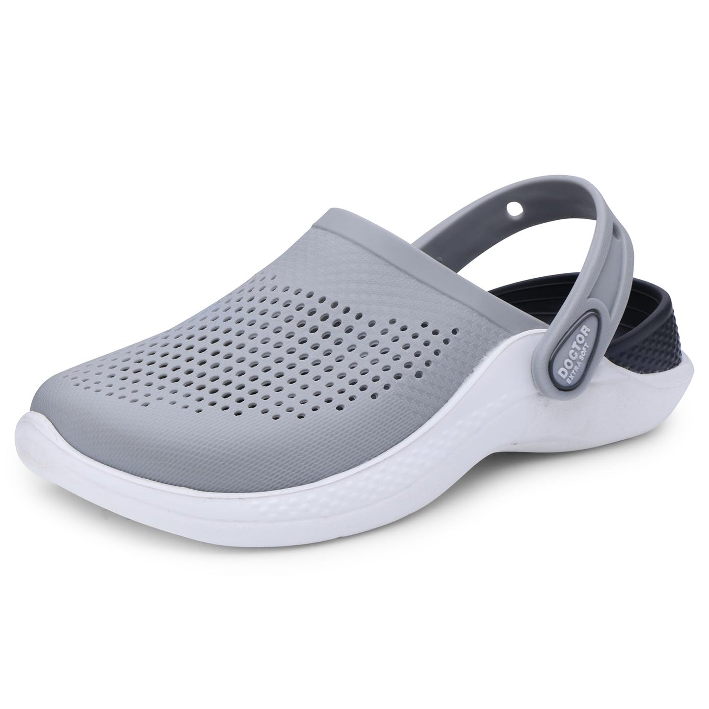 DOCTOR EXTRA SOFT Men's Classic Casual Sports Clogs/Sandals with Adjustable Back Strap for Adult | Comfortable & LightWeight| Stylish & Anti-Skid| Waterproof & Everyday Use Mules for Gents & Boys D-513