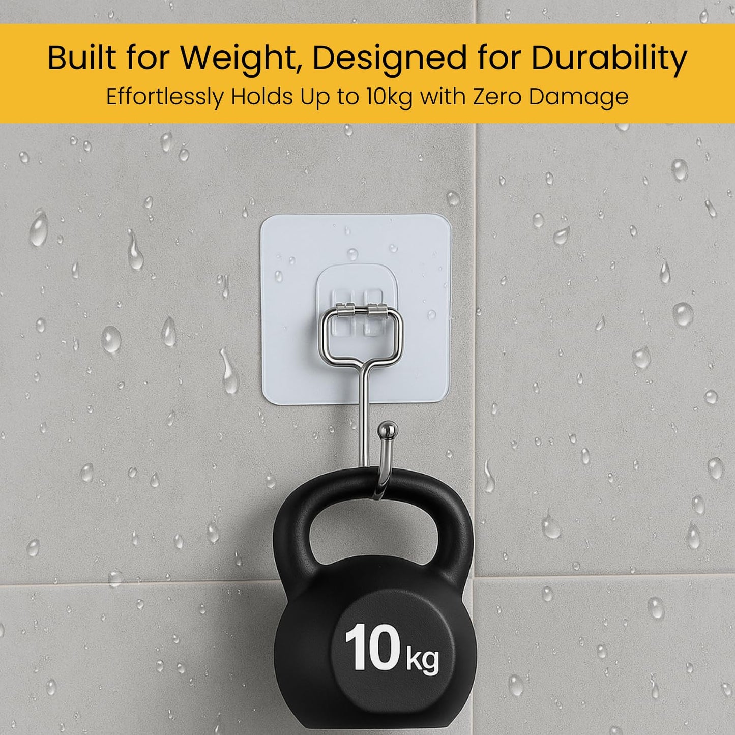 Zulaxy Photo Frame Hooks for Wall Without Drilling, 10 Pack Self Adhesive Hooks for Wall Heavy Duty Strong Nail Free for Hanging Photo Frame (Hanging Hook, Transparent) Stainless Steel