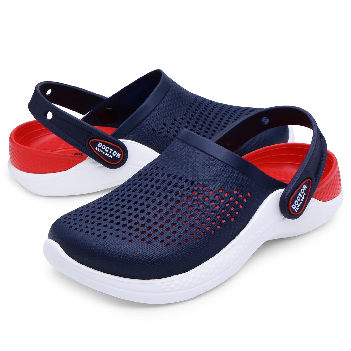 DOCTOR EXTRA SOFT Men's Classic Casual Sports Clogs/Sandals with Adjustable Back Strap for Adult | Comfortable & LightWeight| Stylish & Anti-Skid| Waterproof & Everyday Use Mules for Gents & Boys D-513