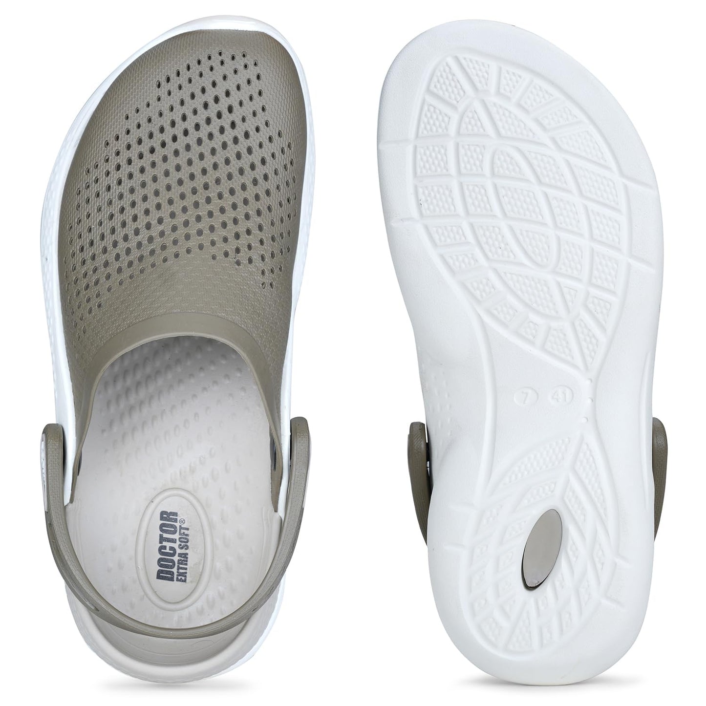 DOCTOR EXTRA SOFT Men's Classic Casual Sports Clogs/Sandals with Adjustable Back Strap for Adult | Comfortable & LightWeight| Stylish & Anti-Skid| Waterproof & Everyday Use Mules for Gents & Boys D-513