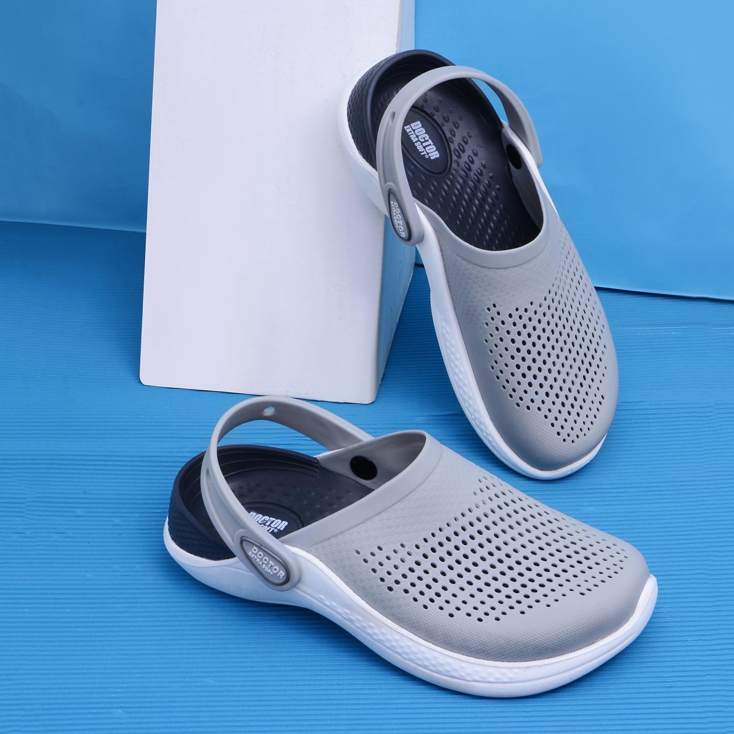 DOCTOR EXTRA SOFT Men's Classic Casual Sports Clogs/Sandals with Adjustable Back Strap for Adult | Comfortable & LightWeight| Stylish & Anti-Skid| Waterproof & Everyday Use Mules for Gents & Boys D-513