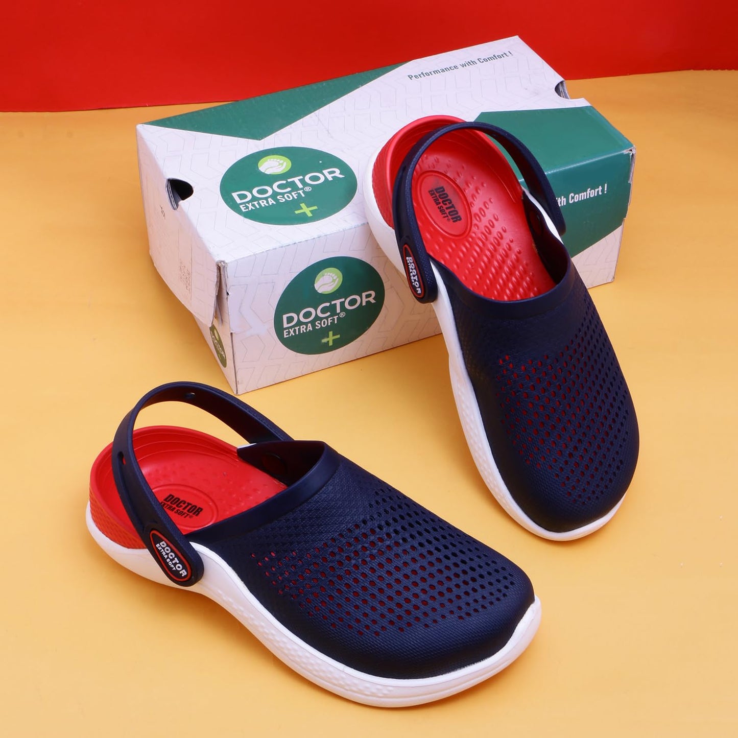 DOCTOR EXTRA SOFT Men's Classic Casual Sports Clogs/Sandals with Adjustable Back Strap for Adult | Comfortable & LightWeight| Stylish & Anti-Skid| Waterproof & Everyday Use Mules for Gents & Boys D-513