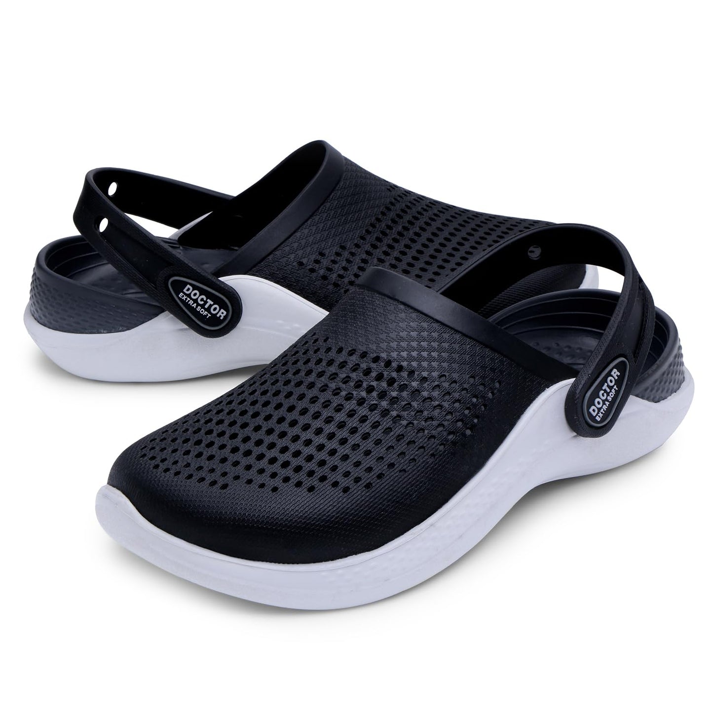 DOCTOR EXTRA SOFT Men's Classic Casual Sports Clogs/Sandals with Adjustable Back Strap for Adult | Comfortable & LightWeight| Stylish & Anti-Skid| Waterproof & Everyday Use Mules for Gents & Boys D-513