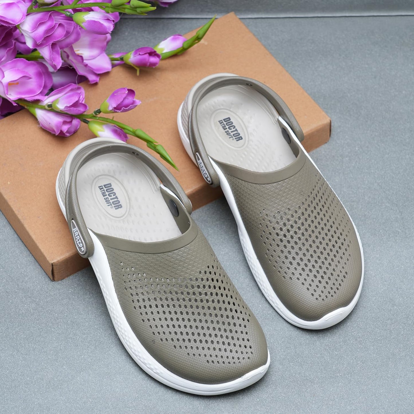 DOCTOR EXTRA SOFT Men's Classic Casual Sports Clogs/Sandals with Adjustable Back Strap for Adult | Comfortable & LightWeight| Stylish & Anti-Skid| Waterproof & Everyday Use Mules for Gents & Boys D-513