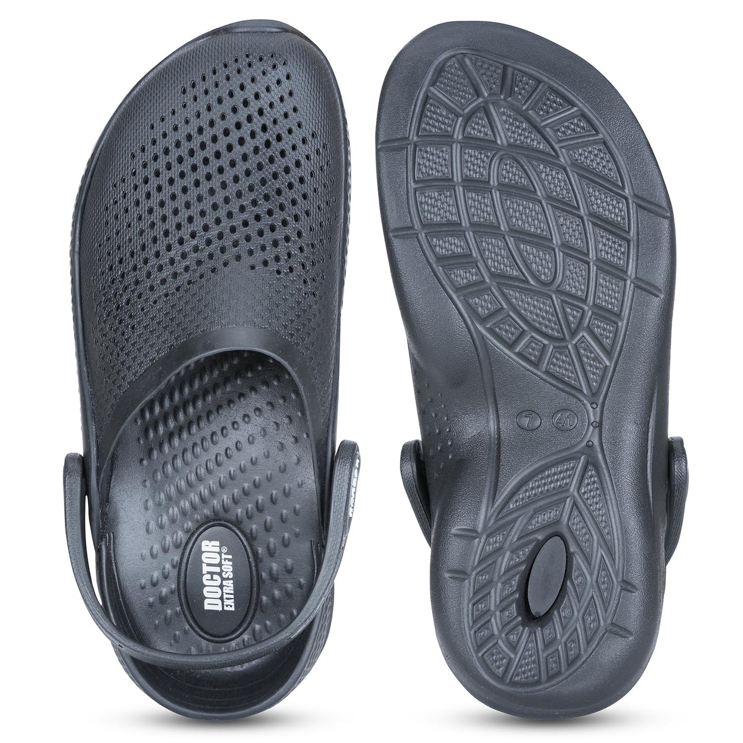 DOCTOR EXTRA SOFT Men's Classic Casual Sports Clogs/Sandals with Adjustable Back Strap for Adult | Comfortable & LightWeight| Stylish & Anti-Skid| Waterproof & Everyday Use Mules for Gents & Boys D-513