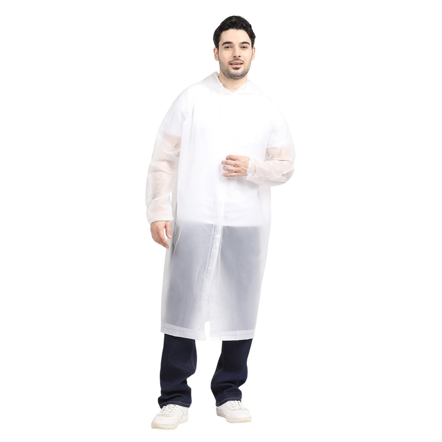Citizen Eco-Friendly EVA Poncho Raincoat for Men & Women, Lightweight Waterproof Coat with Hood, Adjustable Drawstring, Button Closure & Easy Carry Pouch, Reusable & Durable Outdoor Rainwear