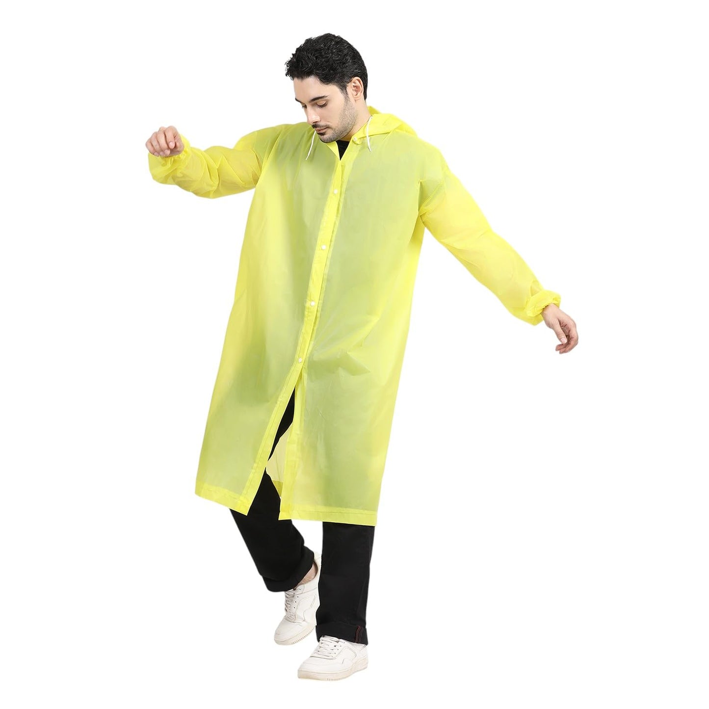 Citizen Eco-Friendly EVA Poncho Raincoat for Men & Women, Lightweight Waterproof Coat with Hood, Adjustable Drawstring, Button Closure & Easy Carry Pouch, Reusable & Durable Outdoor Rainwear
