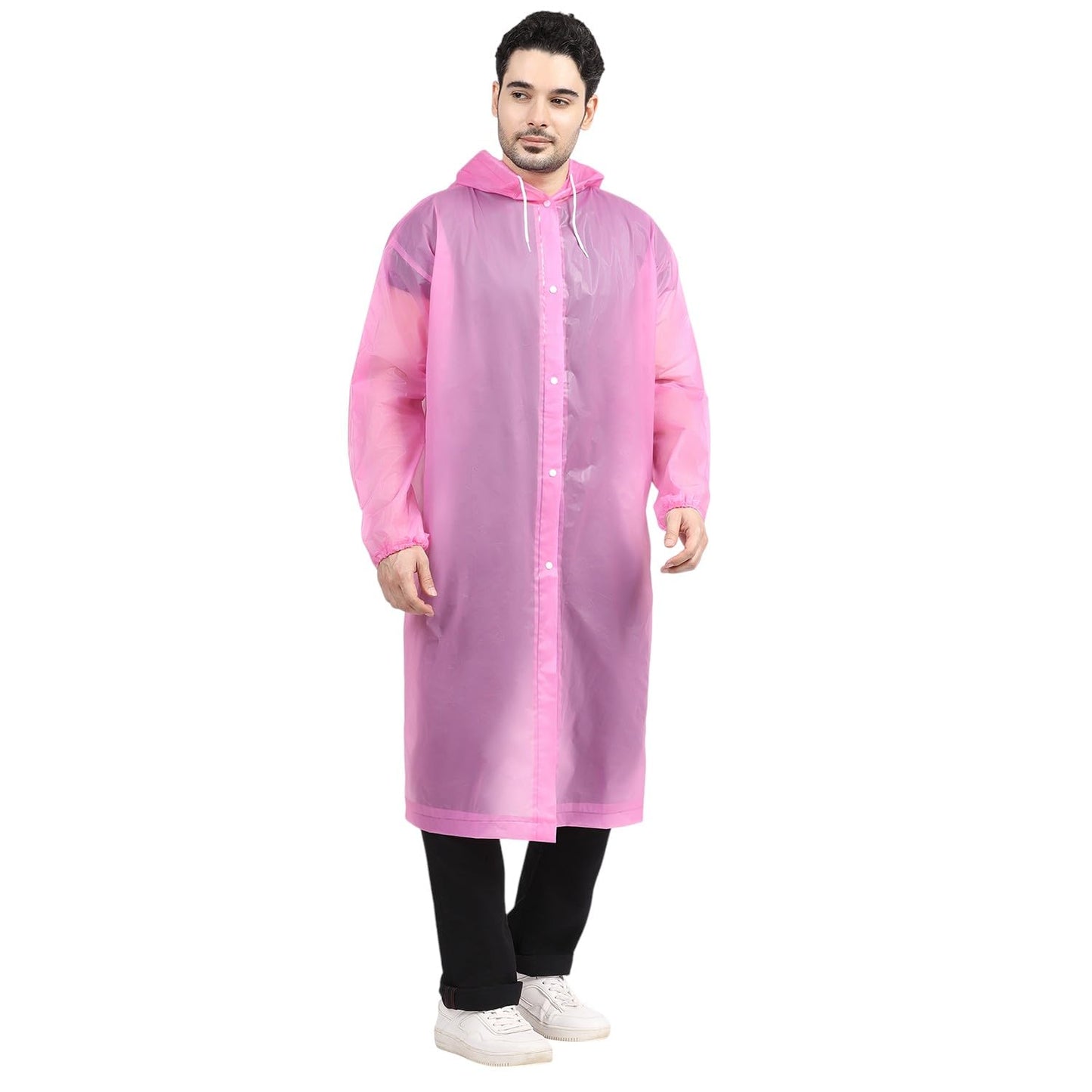 Citizen Eco-Friendly EVA Poncho Raincoat for Men & Women, Lightweight Waterproof Coat with Hood, Adjustable Drawstring, Button Closure & Easy Carry Pouch, Reusable & Durable Outdoor Rainwear