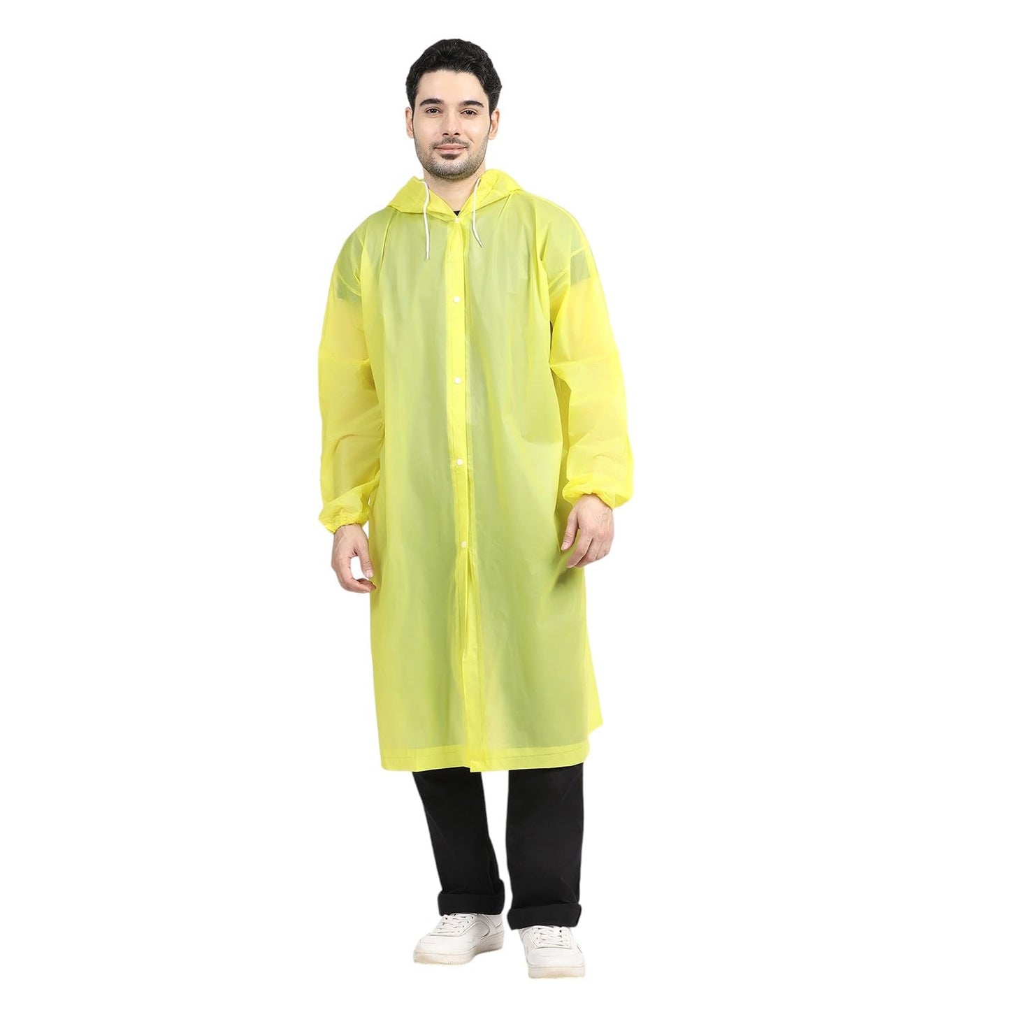 Citizen Eco-Friendly EVA Poncho Raincoat for Men & Women, Lightweight Waterproof Coat with Hood, Adjustable Drawstring, Button Closure & Easy Carry Pouch, Reusable & Durable Outdoor Rainwear