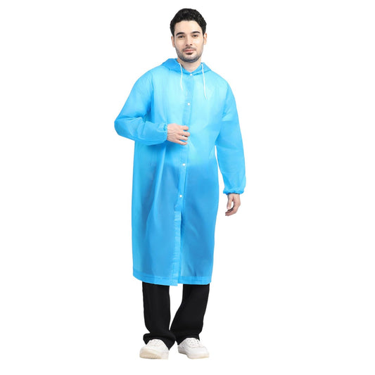 Citizen Eco-Friendly EVA Poncho Raincoat for Men & Women, Lightweight Waterproof Coat with Hood, Adjustable Drawstring, Button Closure & Easy Carry Pouch, Reusable & Durable Outdoor Rainwear
