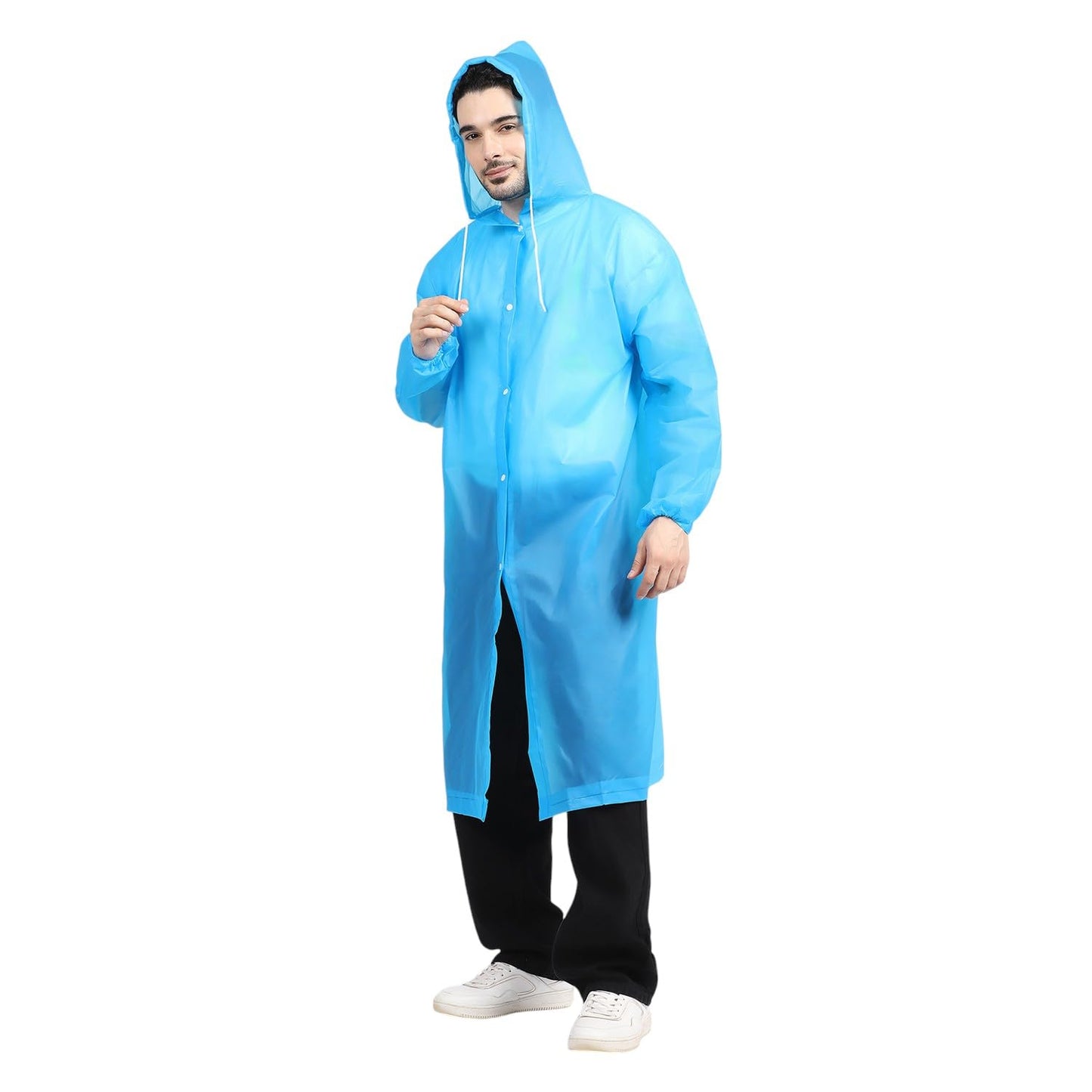 Citizen Eco-Friendly EVA Poncho Raincoat for Men & Women, Lightweight Waterproof Coat with Hood, Adjustable Drawstring, Button Closure & Easy Carry Pouch, Reusable & Durable Outdoor Rainwear