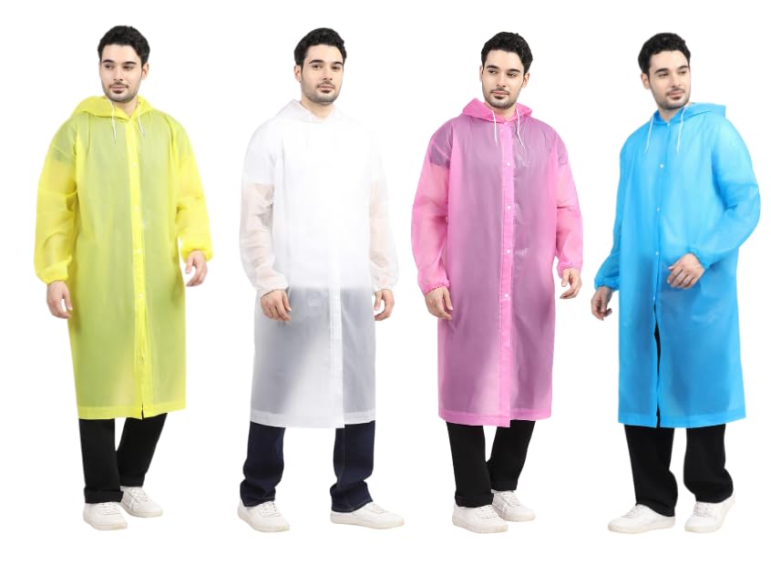 Citizen Eco-Friendly EVA Poncho Raincoat for Men & Women, Lightweight Waterproof Coat with Hood, Adjustable Drawstring, Button Closure & Easy Carry Pouch, Reusable & Durable Outdoor Rainwear