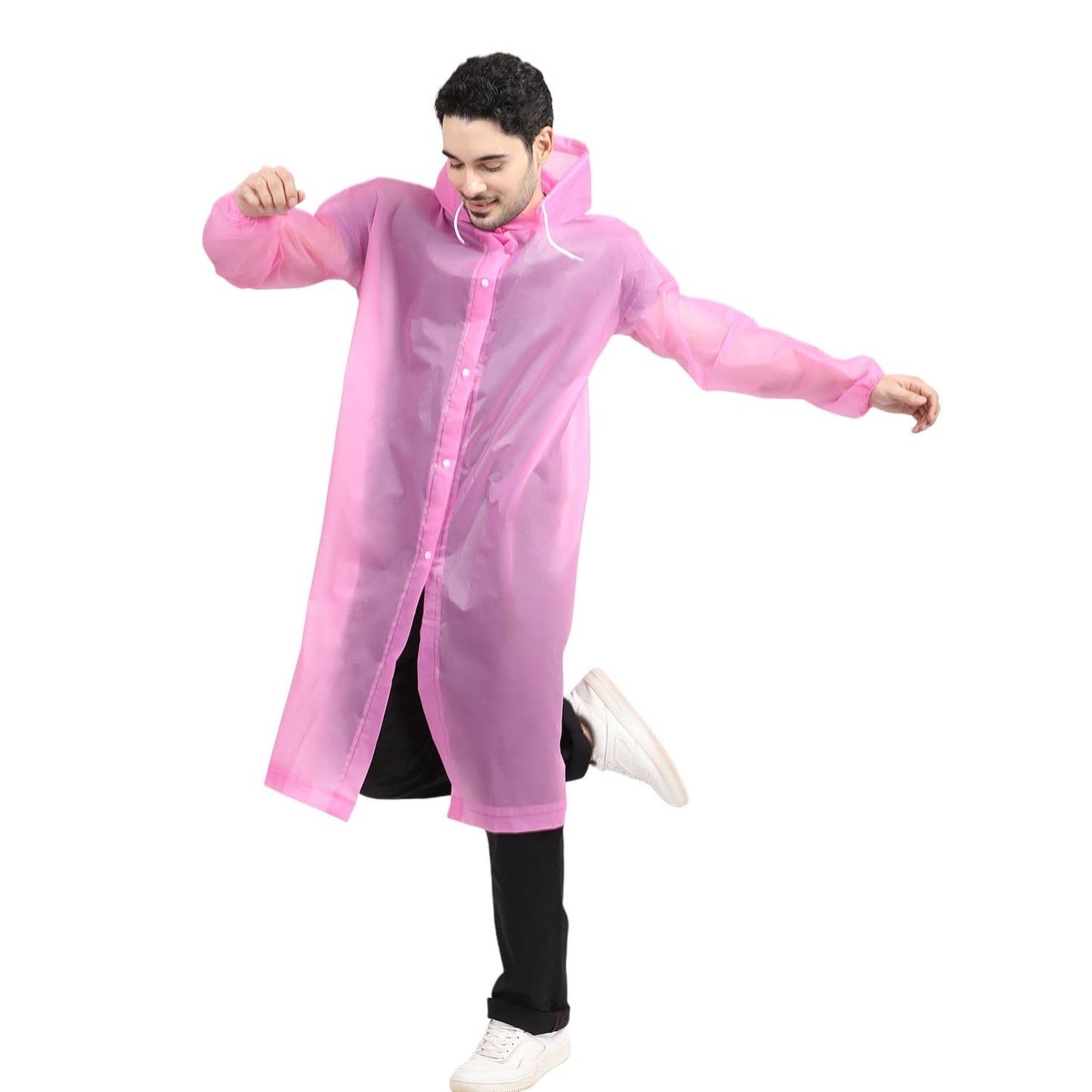 Citizen Eco-Friendly EVA Poncho Raincoat for Men & Women, Lightweight Waterproof Coat with Hood, Adjustable Drawstring, Button Closure & Easy Carry Pouch, Reusable & Durable Outdoor Rainwear