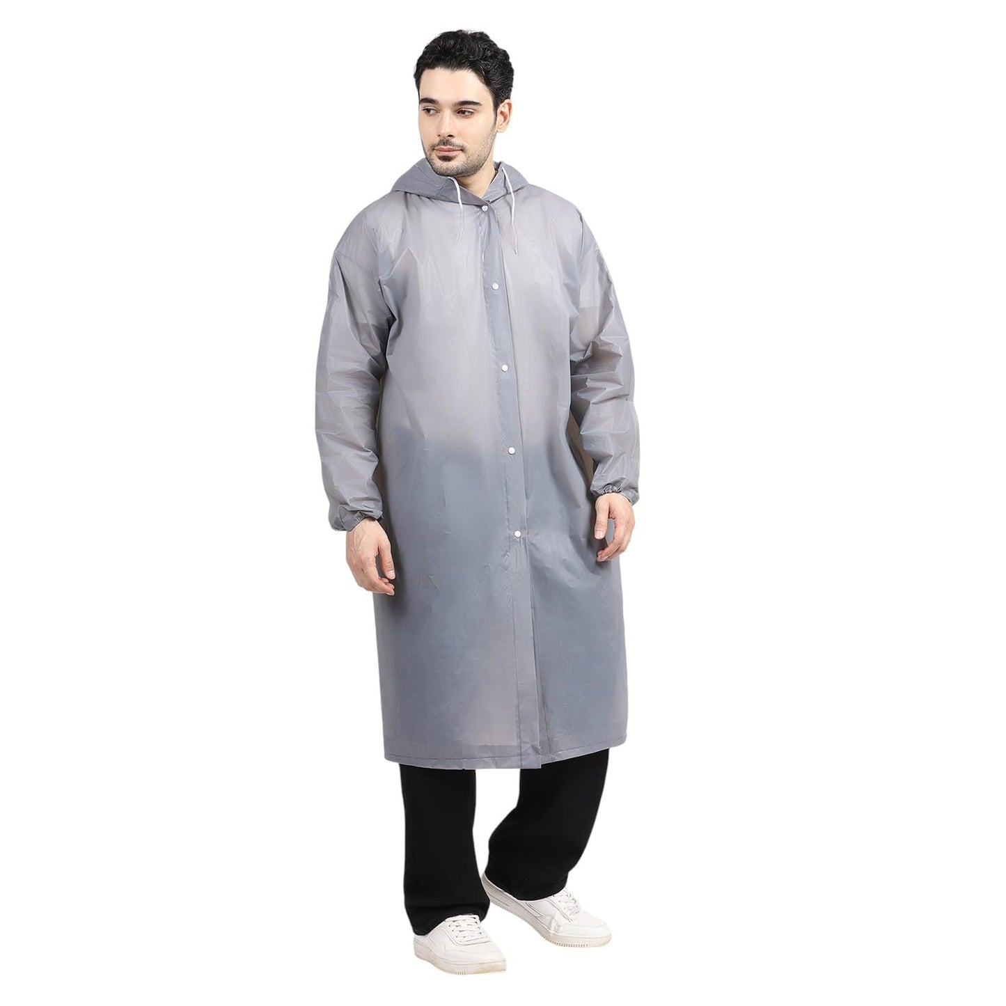 Citizen Eco-Friendly EVA Poncho Raincoat for Men & Women, Lightweight Waterproof Coat with Hood, Adjustable Drawstring, Button Closure & Easy Carry Pouch, Reusable & Durable Outdoor Rainwear