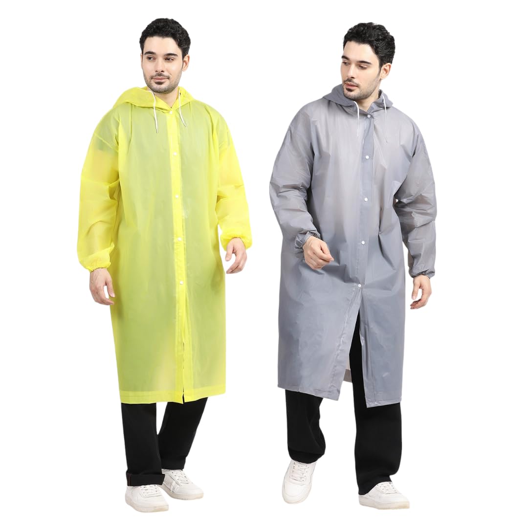 Citizen Eco-Friendly EVA Poncho Raincoat for Men & Women, Lightweight Waterproof Coat with Hood, Adjustable Drawstring, Button Closure & Easy Carry Pouch, Reusable & Durable Outdoor Rainwear