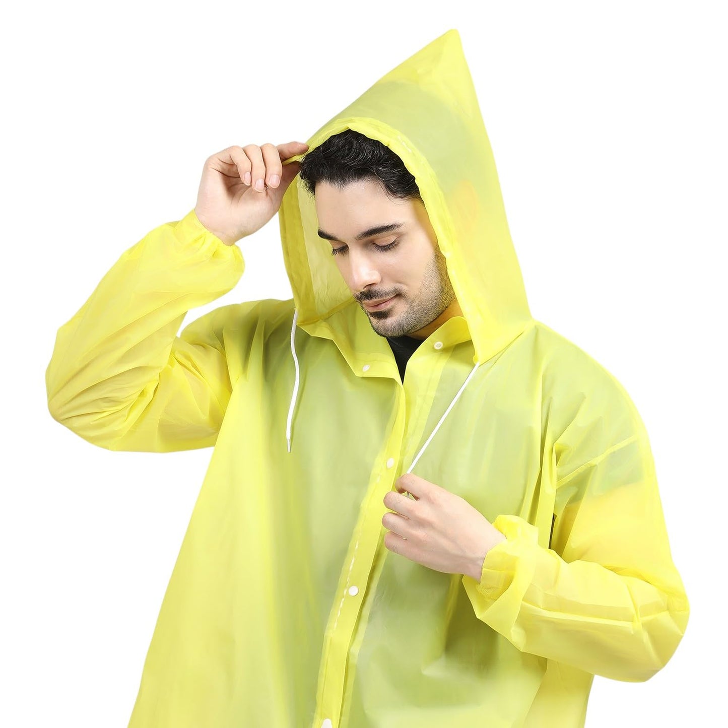 Citizen Eco-Friendly EVA Poncho Raincoat for Men & Women, Lightweight Waterproof Coat with Hood, Adjustable Drawstring, Button Closure & Easy Carry Pouch, Reusable & Durable Outdoor Rainwear