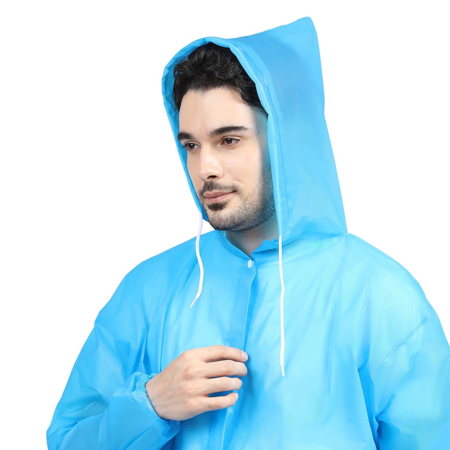Citizen Eco-Friendly EVA Poncho Raincoat for Men & Women, Lightweight Waterproof Coat with Hood, Adjustable Drawstring, Button Closure & Easy Carry Pouch, Reusable & Durable Outdoor Rainwear