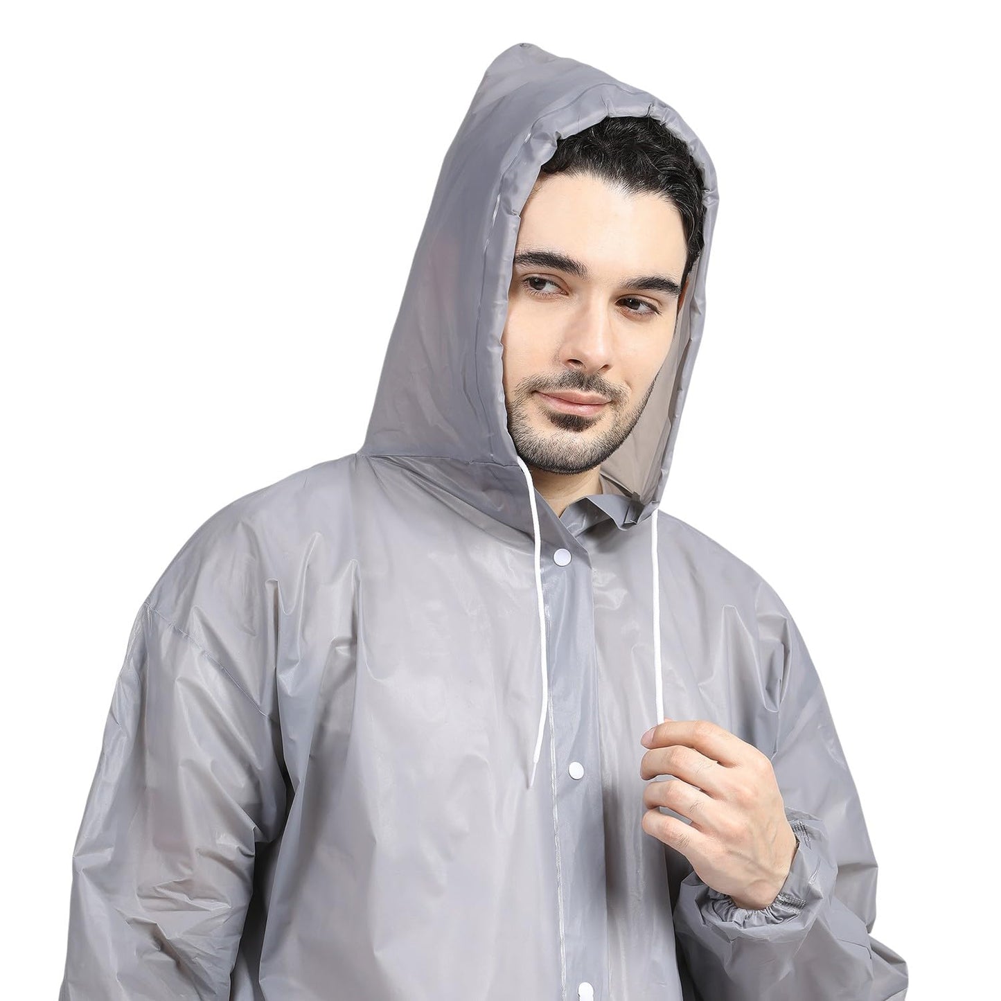 Citizen Eco-Friendly EVA Poncho Raincoat for Men & Women, Lightweight Waterproof Coat with Hood, Adjustable Drawstring, Button Closure & Easy Carry Pouch, Reusable & Durable Outdoor Rainwear