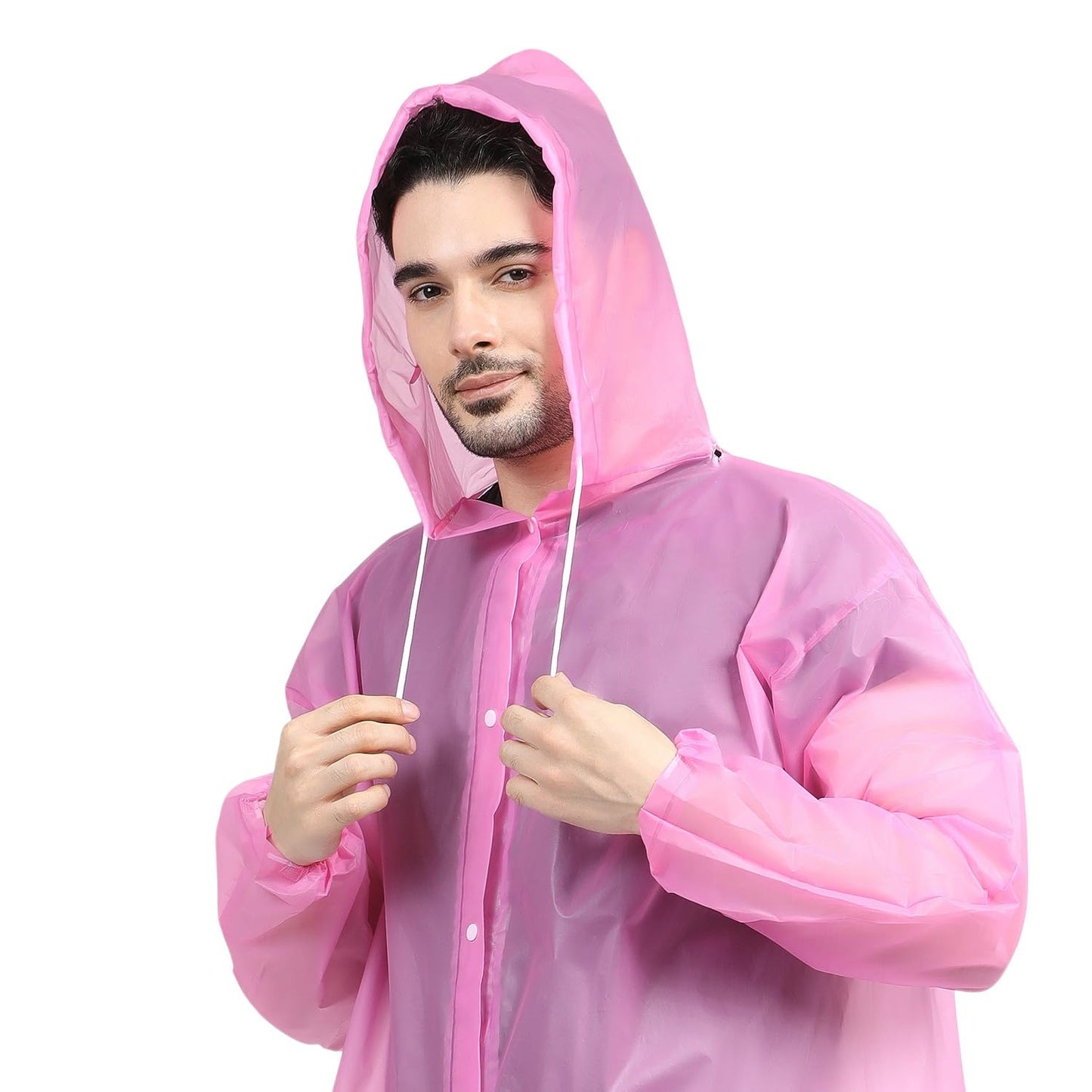 Citizen Eco-Friendly EVA Poncho Raincoat for Men & Women, Lightweight Waterproof Coat with Hood, Adjustable Drawstring, Button Closure & Easy Carry Pouch, Reusable & Durable Outdoor Rainwear
