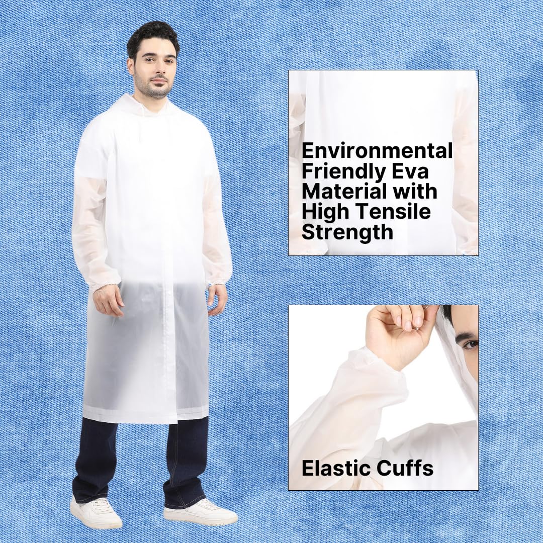Citizen Eco-Friendly EVA Poncho Raincoat for Men & Women, Lightweight Waterproof Coat with Hood, Adjustable Drawstring, Button Closure & Easy Carry Pouch, Reusable & Durable Outdoor Rainwear