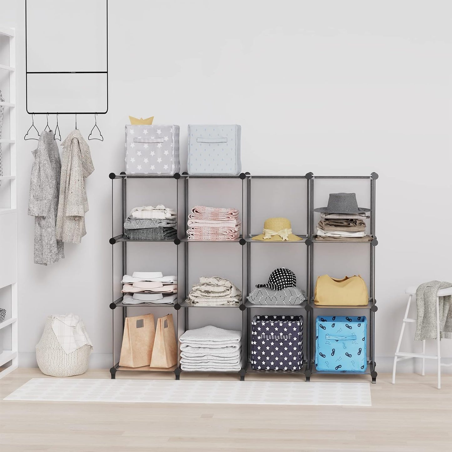 HOMIDEC, 9-Cube Closet Organizers, Portable Storage Shelves For Clothes, Garment Racks, Closet, Wardrobe