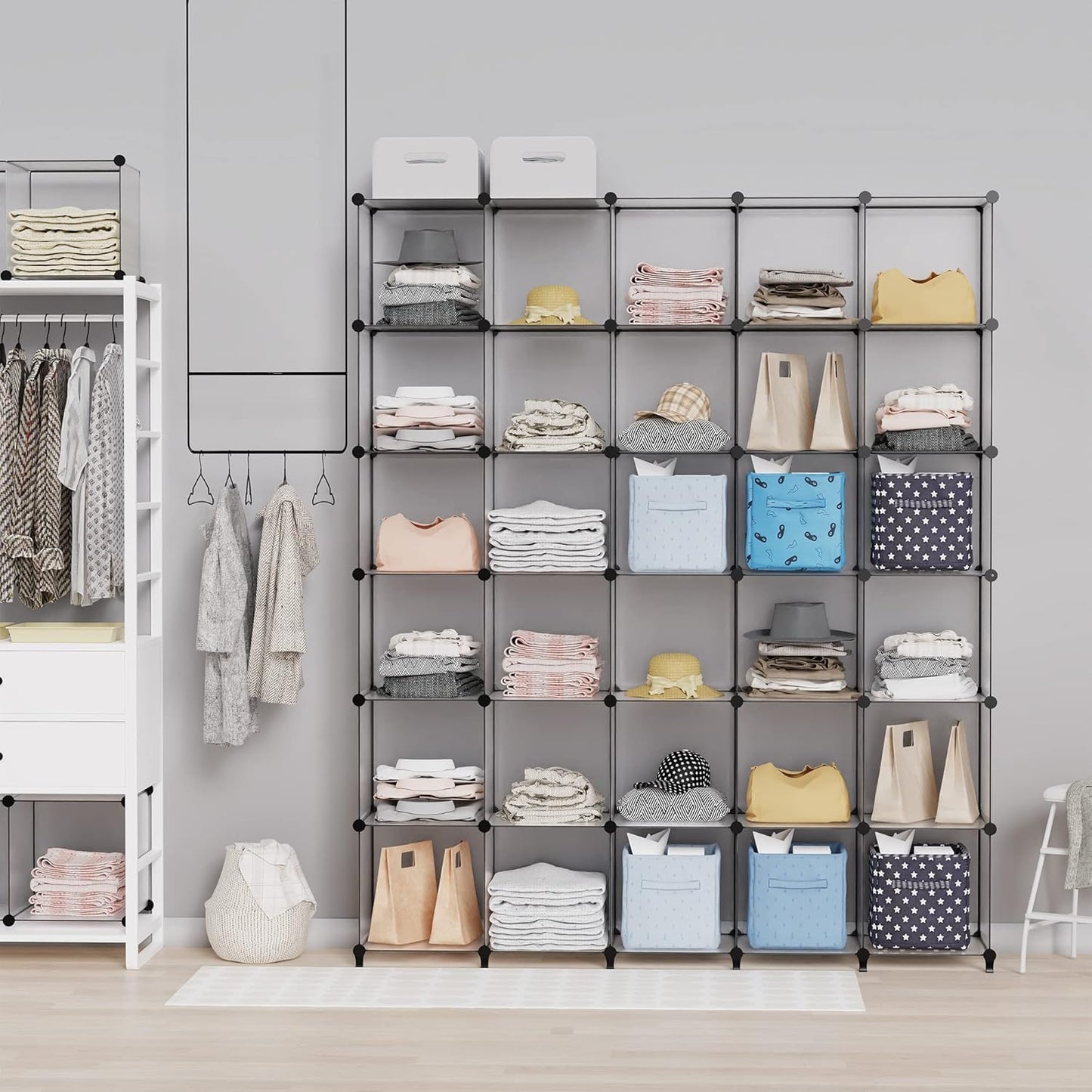 HOMIDEC, 9-Cube Closet Organizers, Portable Storage Shelves For Clothes, Garment Racks, Closet, Wardrobe