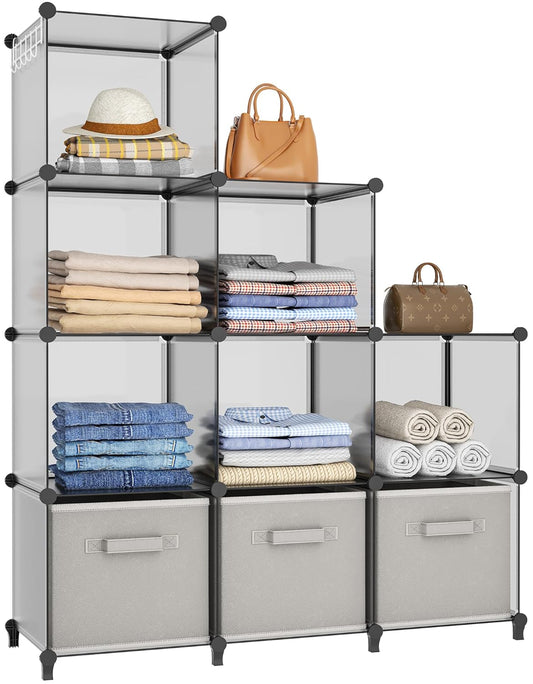 HOMIDEC, 9-Cube Closet Organizers, Portable Storage Shelves For Clothes, Garment Racks, Closet, Wardrobe